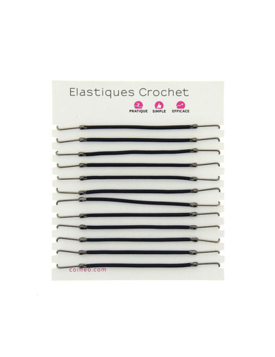 Elastique crochet Noir x12