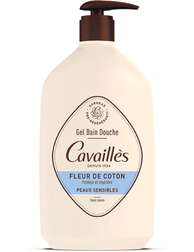 Rogé Cavaillès Gel Bain et Douche Fleur de coton Peaux sensibles 1L