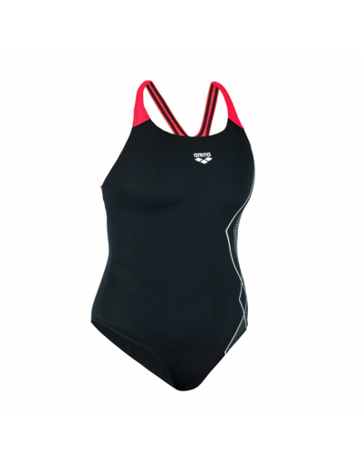 Maillot de Bain 1 Pièce Natation Femme ARENA SWIMPRO SOFT Noir Rouge