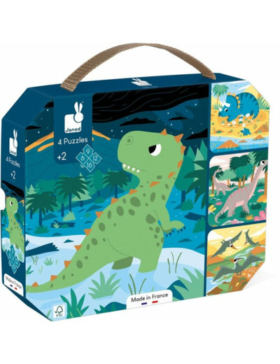 Coffret 4 puzzles Dinosaures