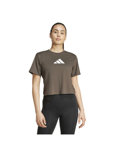 T-shirt imprimé logo Adidas femme - vert