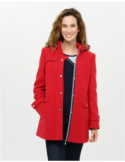 Manteau rouge 70% laine