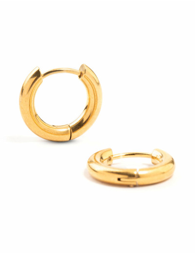 Waterproof Gold Plated Stainless Steel Core Clicker Earrings 16 MM