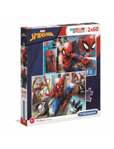 2 puzzles 60 pièces Supercolor Spider-Man