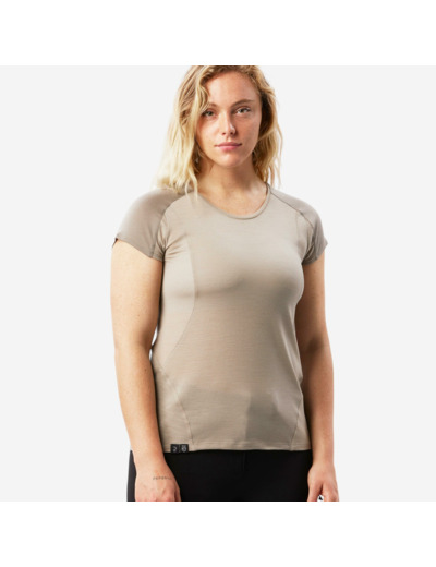 T-shirt de trek manches courtes en laine mérinos Femme - MT500