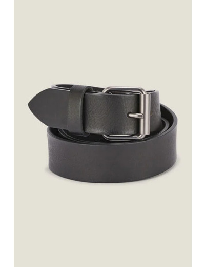 Ceinture large en cuir - Noir