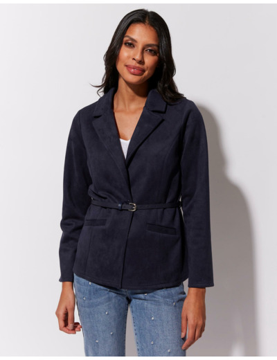 Veste tailleur courte unie MARINE Femme