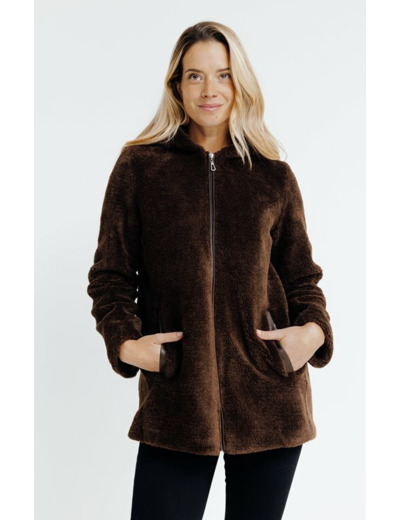 Manteau En Fausse Fourrure À Capuche