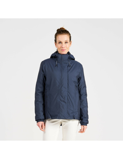 Veste chaude imperméable de voile et de pluie SAILING 100 femme Bleu