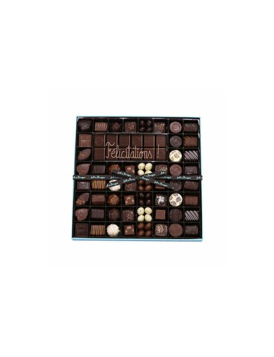 Boite chocolats assortis et tablette chocolat noir 80% personnalisée