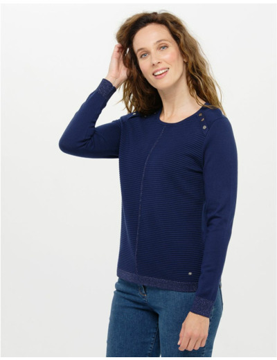 Pull bleu marine rayures