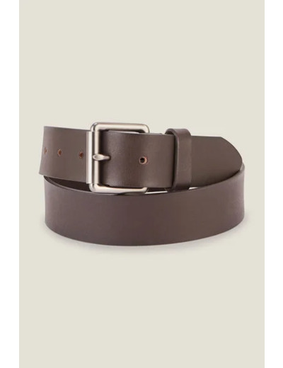 Ceinture large en cuir - Marron