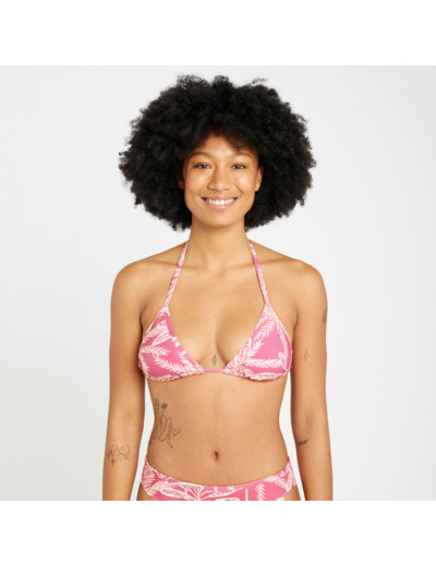 Haut de maillot de bain triangle texturé Femme - Mae palmer rose