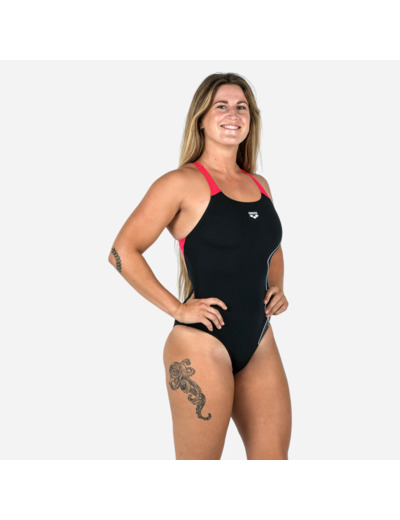 Maillot de Bain 1 Pièce Natation Femme ARENA SWIMPRO SOFT Noir Rouge