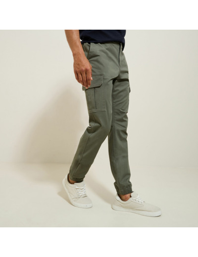 Pantalon cargo uni - Vert clair