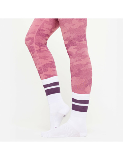 Chaussettes hautes de fitness, homme, violet