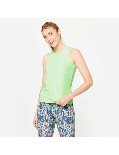 Débardeur de fitness coupe droite femme, vert sorbet