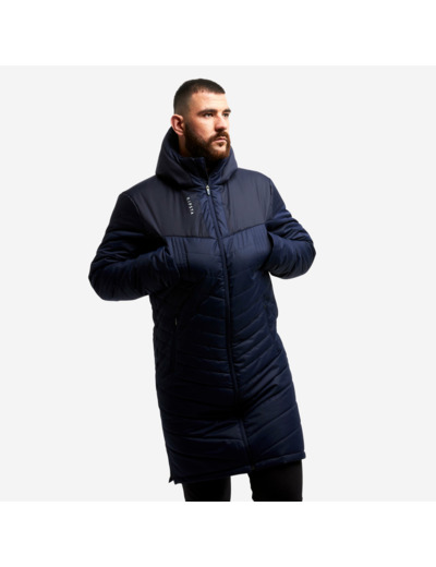 Parka de football longue adulte bleu foncé