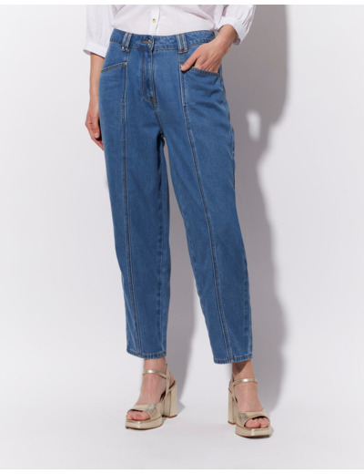 Pantalon cropped rond uni BLEU CLAIR Femme