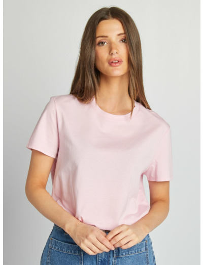 T-shirt en jersey manches courtes - Rose