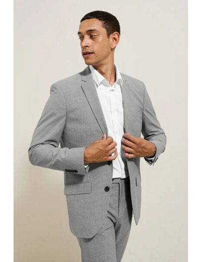 Veste de costume slim pied de puce - Gris moyen