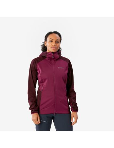 VESTE SOFTSHELL ALPINISME FEMME- Rouge Betterave