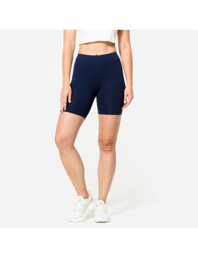 Short cycliste de fitness femme, bleu acier