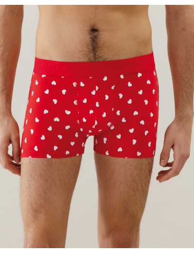 Boxer en coton à motifs coeur