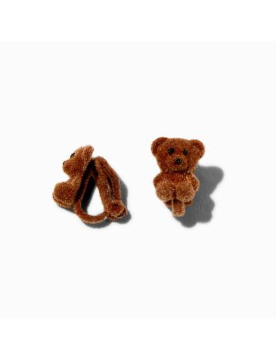 Boucles d'oreilles à clip ours en peluche