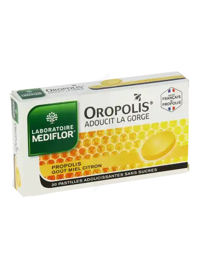 Oropolis Pastilles Sans Sucre Adoucissante Miel Citron B/20