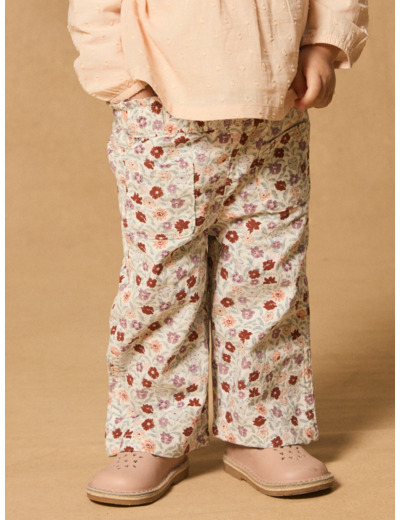 Pantalon évasé imprimé floral