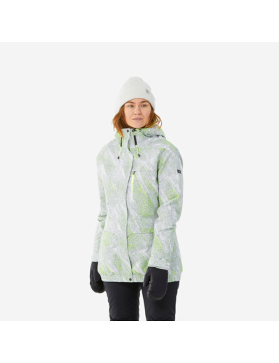 Veste de snowboard chaude et respirante femme, SNB 100 graph blanc