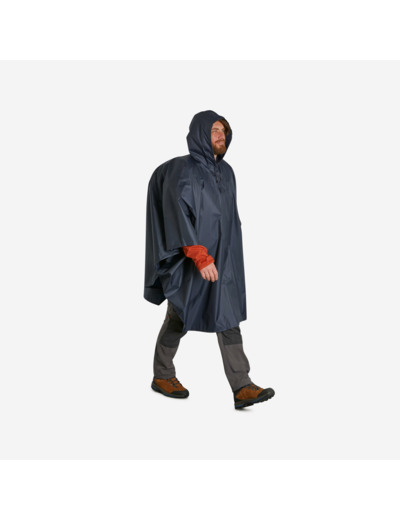 Poncho pluie de randonnée - forclaz mt 100 bleu 30l