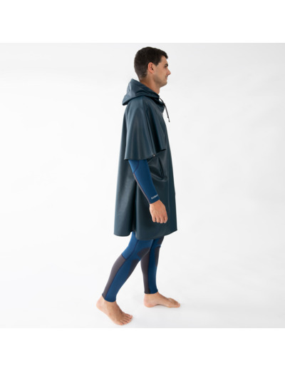 Poncho coupe-vent polaire de plongée sous-marine SCD bleu foncé