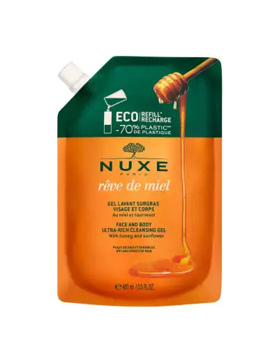 Nuxe Rêve De Miel Gel Lavant Surgras Visage Corps Eco-recharge/400ml