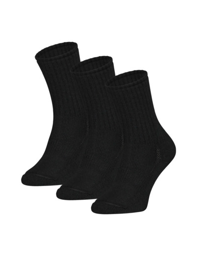 3 Paires de Chaussettes en Laine Mérinos S29 Noir 43/45