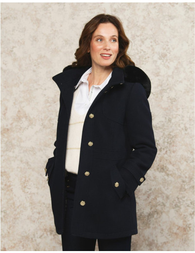 Manteau laine marine