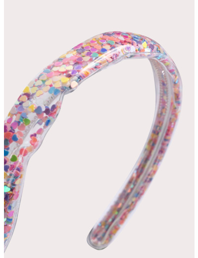 Serre-tête transparent à paillettes multicolores pour fille