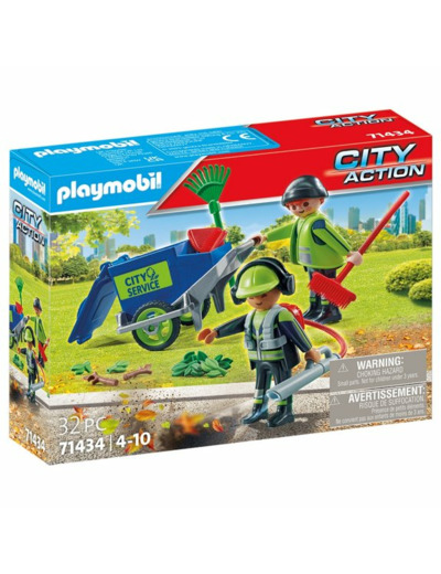 Agents entretien voirie avec équipement Playmobil City Action 71434