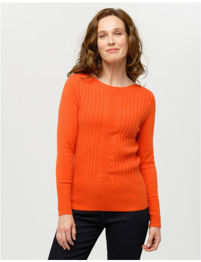 Pull col bateau orange