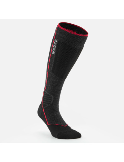 Chaussettes de ski et snowboard laine adulte, 900 WOOL noir