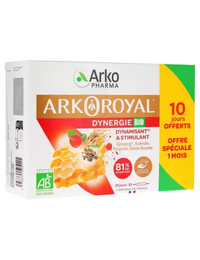 Arkoroyal Dynergie Bio Ginseng Gelée Royale Propolis S Buv 30amp/10ml