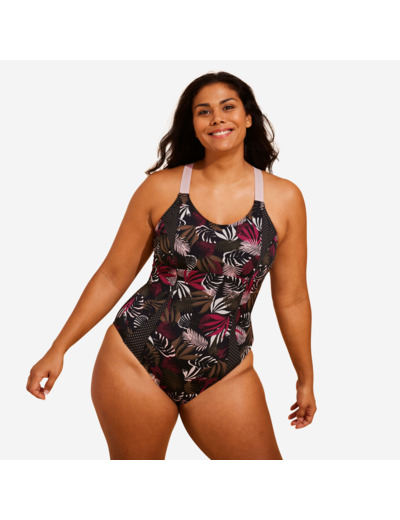 Maillot de bain 1 pièce Aquagym-Aquabike femme Elea Saf kaki