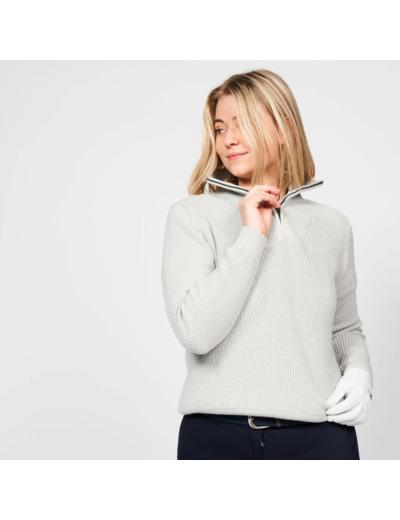 Pull golf 1/2 ZIP Femme - MW500 gris