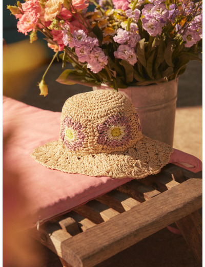 Chapeau de paille beige