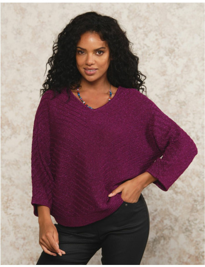 Pull ample irisé violet