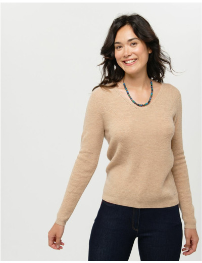 Pull brun laine cachemire