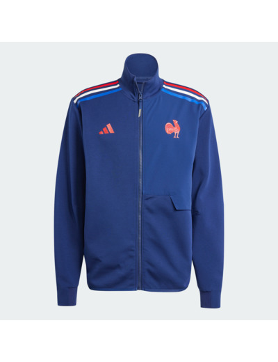 Veste de rugby xv de france adulte, veste supporter ffr blanc