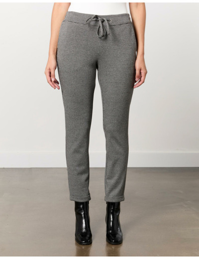 Pantalon 7/8 fuselé pied de puce ANTHRACITE Femme