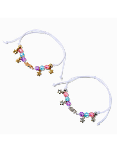 Bracelets de taille réglable pastel en métaux mixtes best friends - Lot de 2